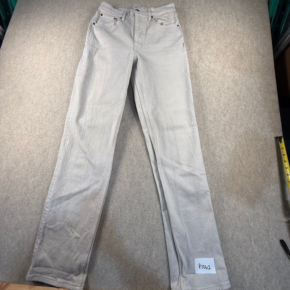 Abercrombie & Fitch 90s Straight Ultra High Rise Jeans Grey 27 4L Long